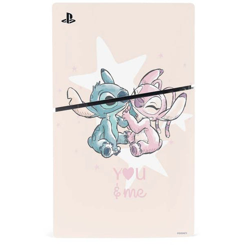 Disney Lilo and Stitch Stitch and Angel PS5 Slim Digital Edition Console Skin